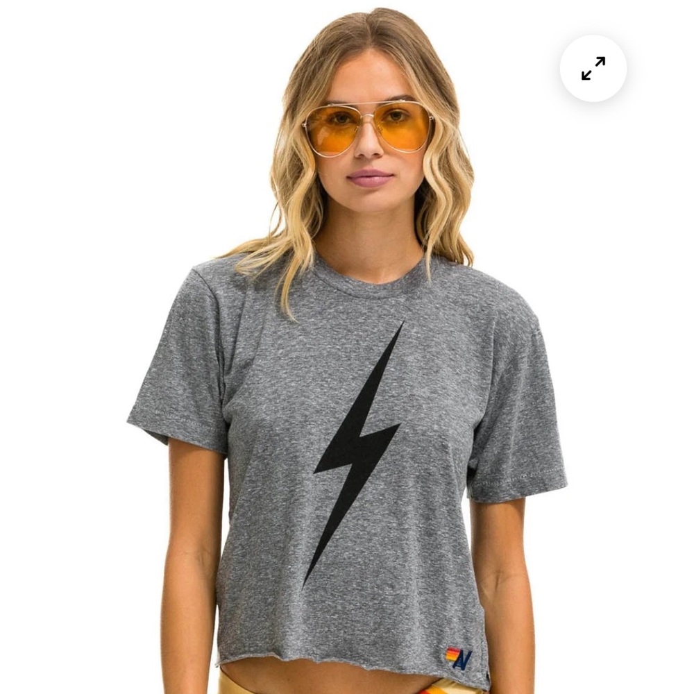 Gray Lightning Bolt Graphic Tee